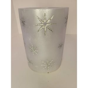 NIB PartyLite Wax Luminary L2012 Silver Stars NO TEALIGHT
